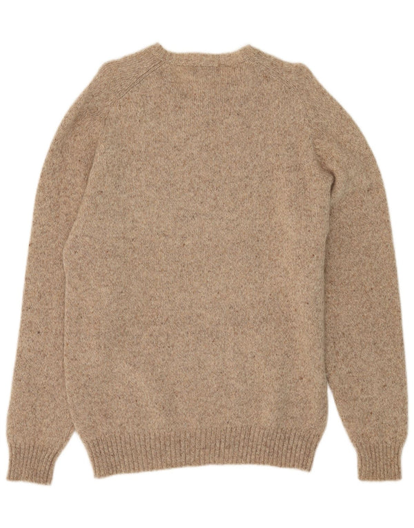 Maglione Kappa da uomo con scollo a V, grande lana screziata beige