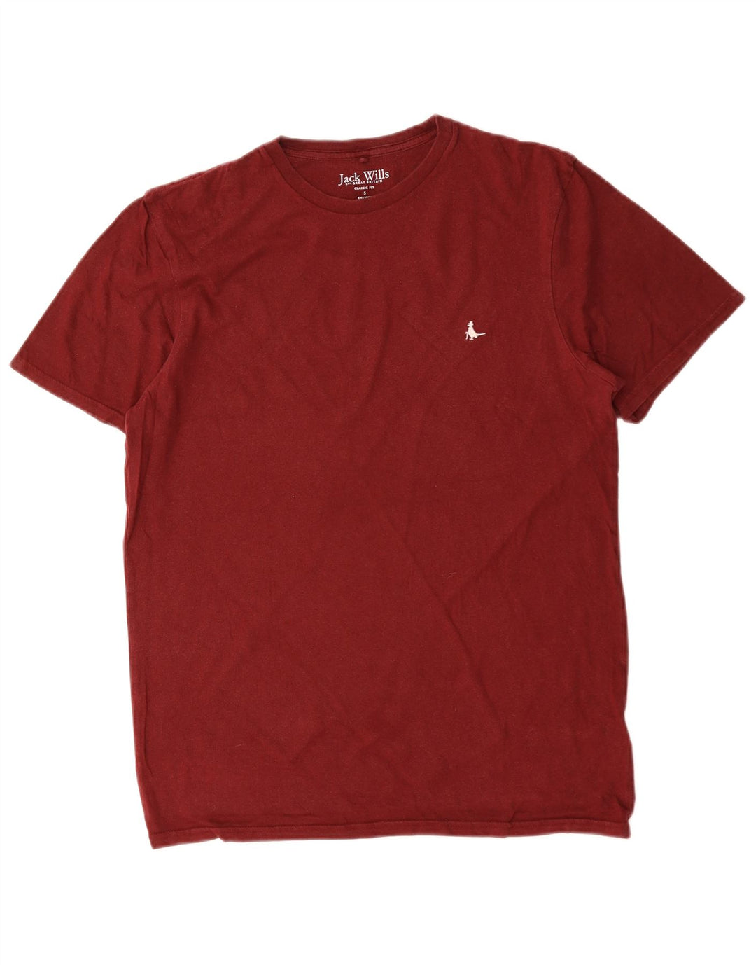 JACK WILLS T-shirt da uomo dalla vestibilità classica Top piccolo in cotone bordeaux