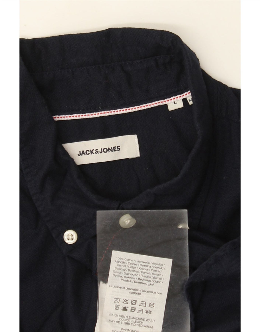 Camicia da uomo Jack & Jones grande in cotone blu navy