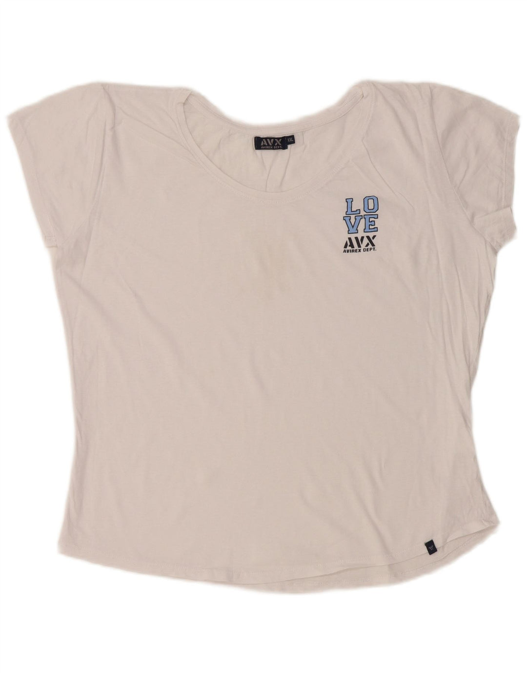 T-shirt grafica corta da donna AVIREX Top UK 22 2XL cotone bianco