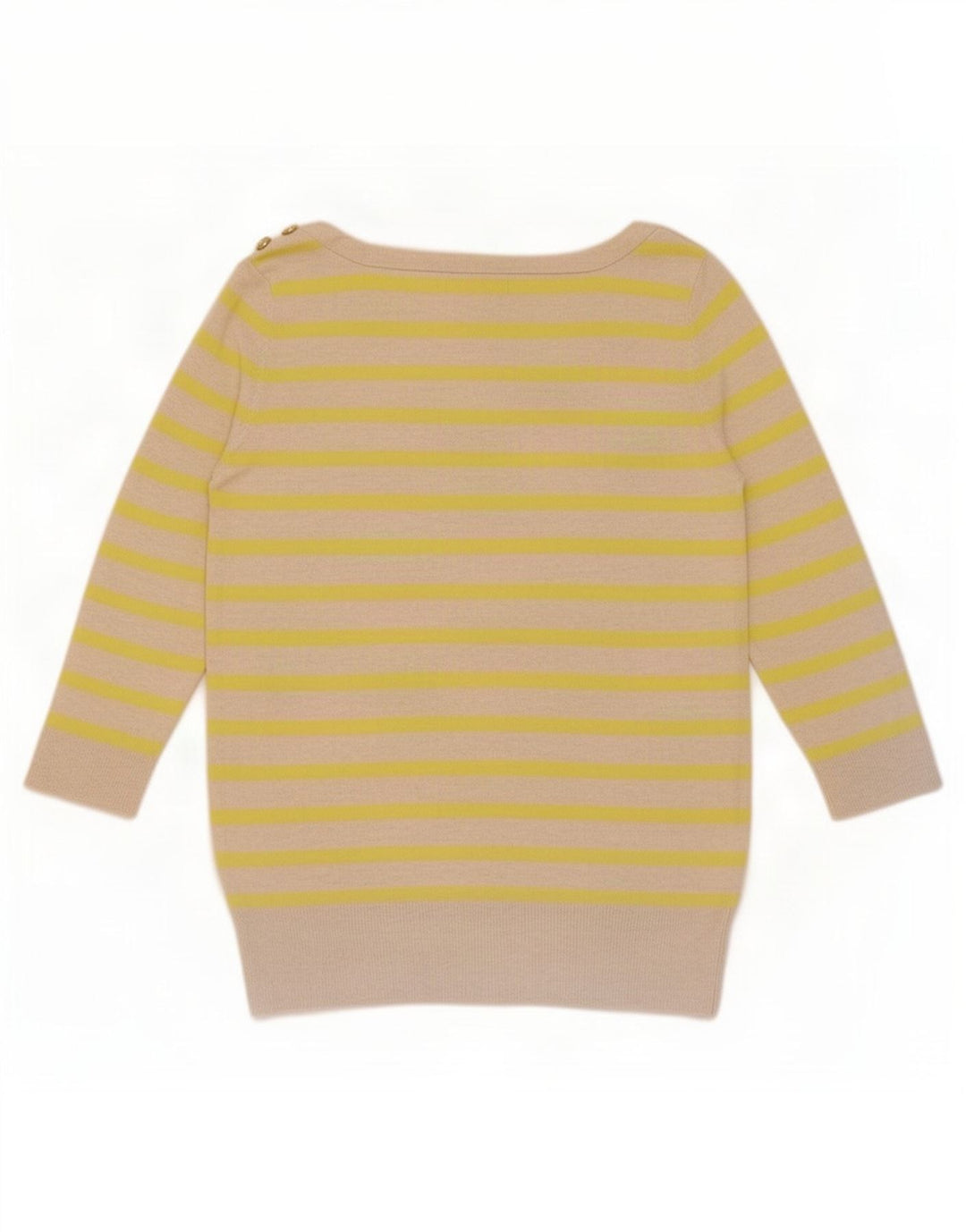 Gap Camicetta da donna con maniche a 3/4 Top UK 12 Beige medio a righe