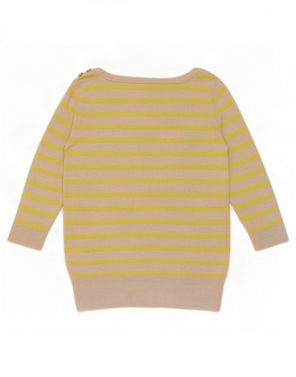 Gap Camicetta da donna con maniche a 3/4 Top UK 12 Beige medio a righe
