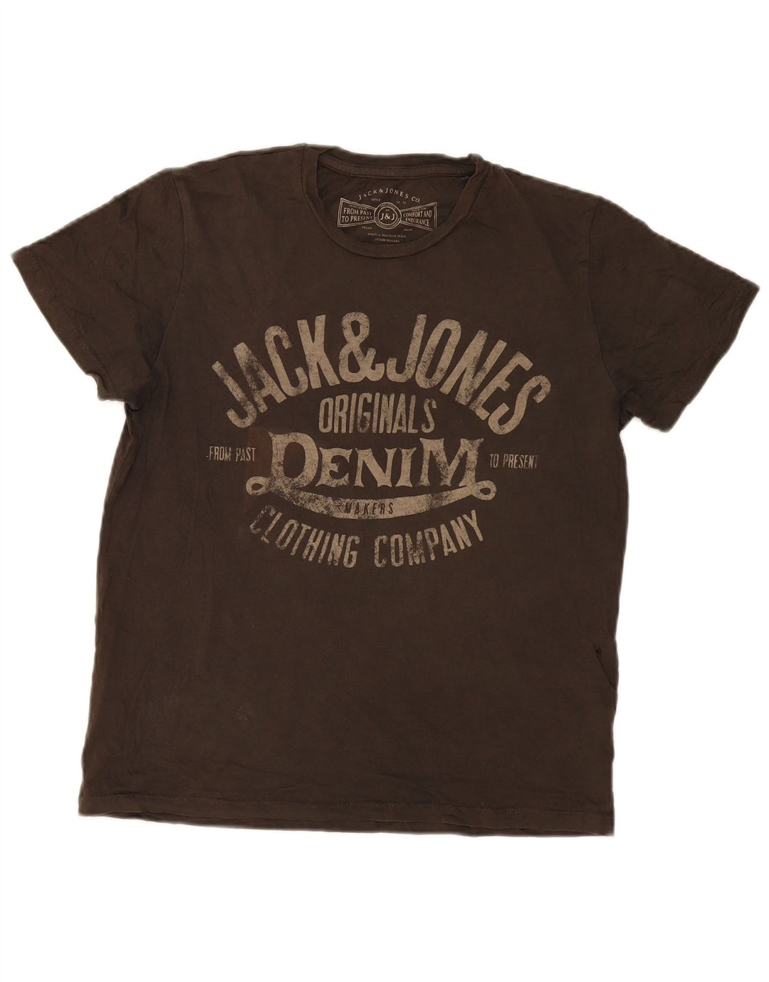 T-shirt grafica da uomo Jack & Jones Top piccola in cotone kaki