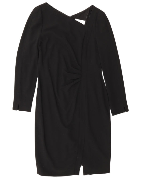 L.K. Abito tubino a maniche lunghe da donna Bennett UK 14 grande poliestere nero