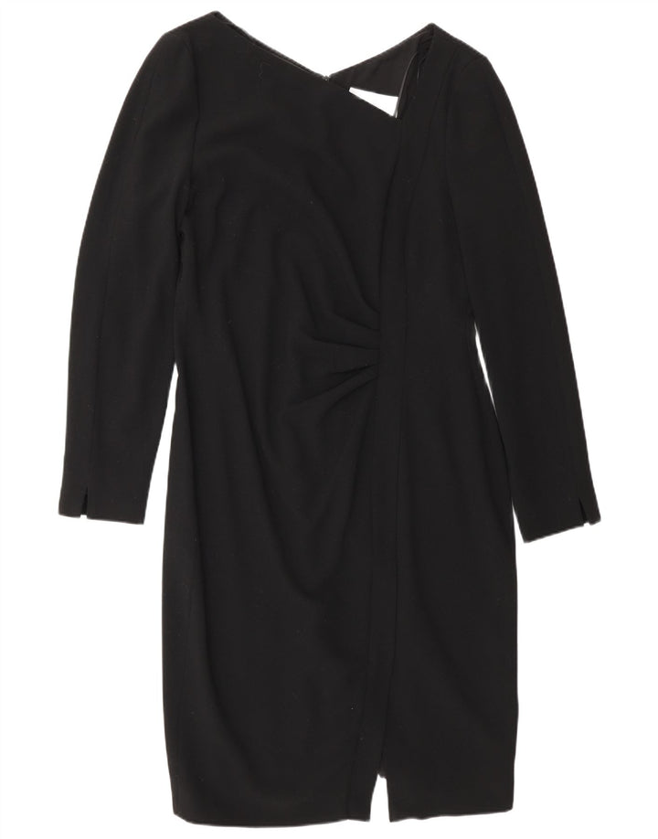 L.K. Abito tubino a maniche lunghe da donna Bennett UK 14 grande poliestere nero