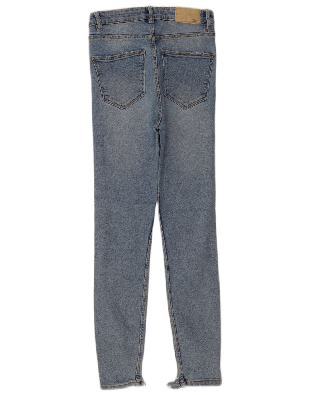 Jeans skinny effetto consumato a vita alta da donna ZARA EU 36 XS W26 L27 Blu