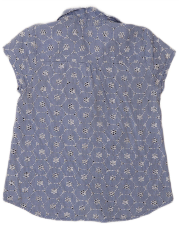 Camicia a maniche corte da donna White Stuff UK 12 Cotone floreale blu medio