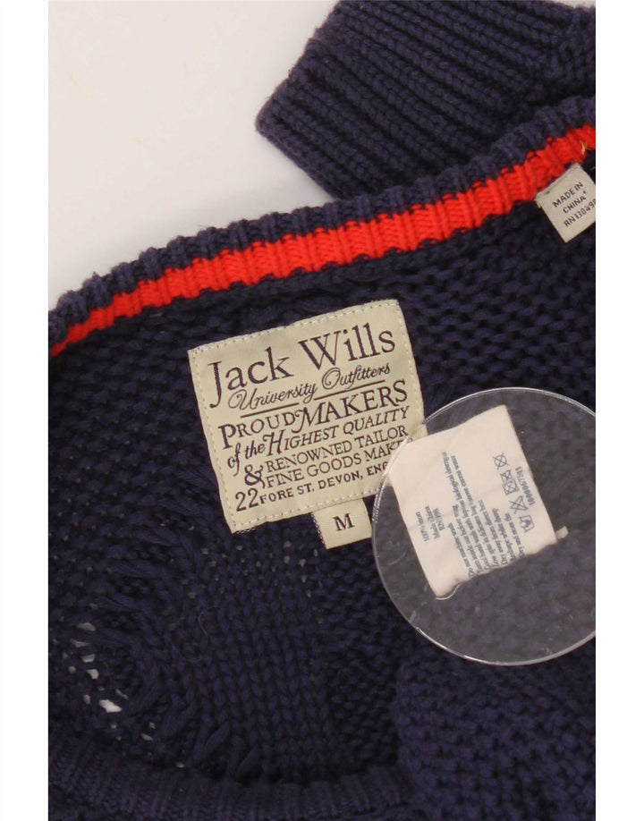 Maglione maglione con scollo a barca da uomo Jack Wills in cotone blu navy medio