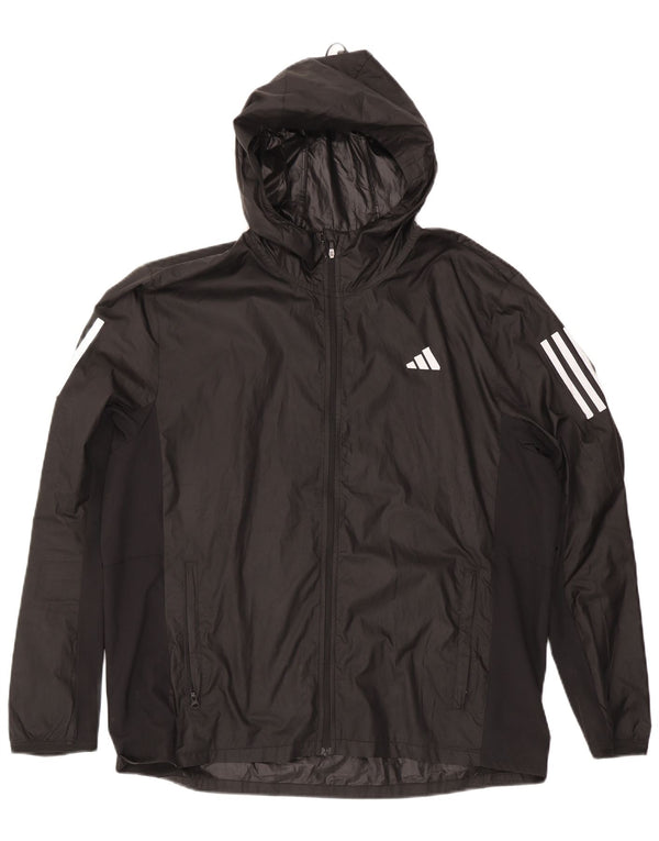 Giacca antipioggia da uomo Adidas Aeroready con cappuccio UK 42 XL poliestere nero
