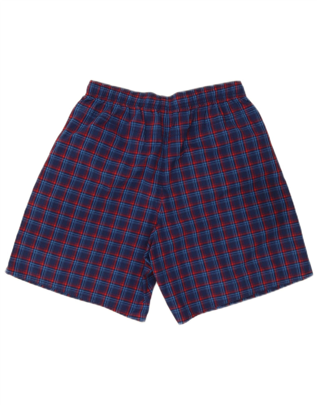 Pantaloncini sportivi da uomo Adidas medi in poliestere a quadri blu navy