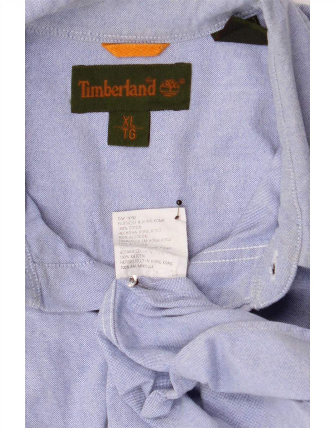 Camicia da uomo Timberland XL in cotone blu