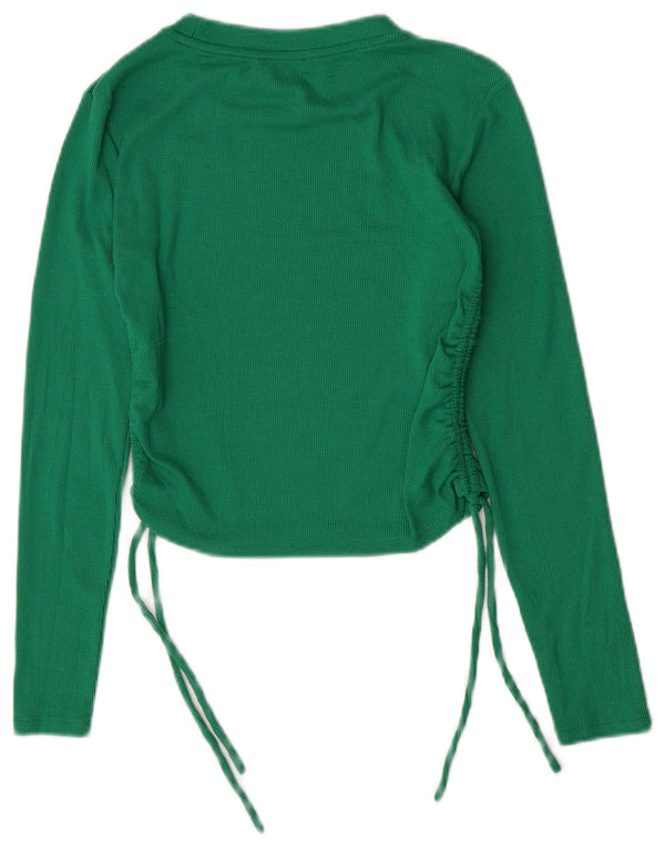 Top corto da donna Zara a maniche lunghe UK 14 grande verde