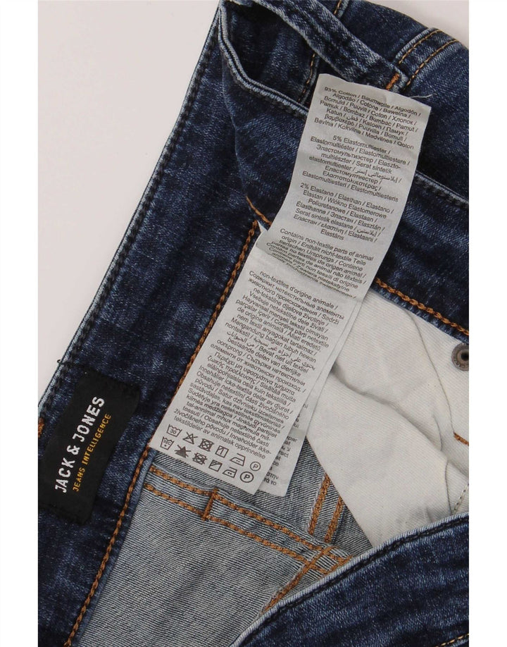 Jack & Jones Uomo GLENN Slim Jeans W34 L34 Cotone Blu