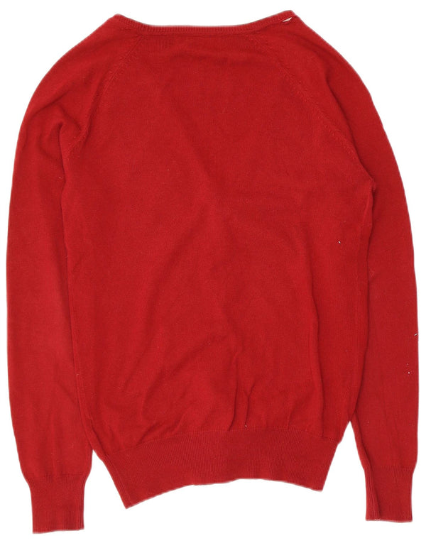 Maglione cardigan da donna Zara UK 12 cotone rosso medio