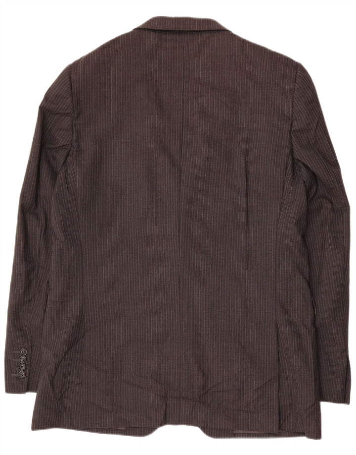 Giacca blazer da uomo a 2 bottoni Jaeger UK 42 XL lana gessata grigia