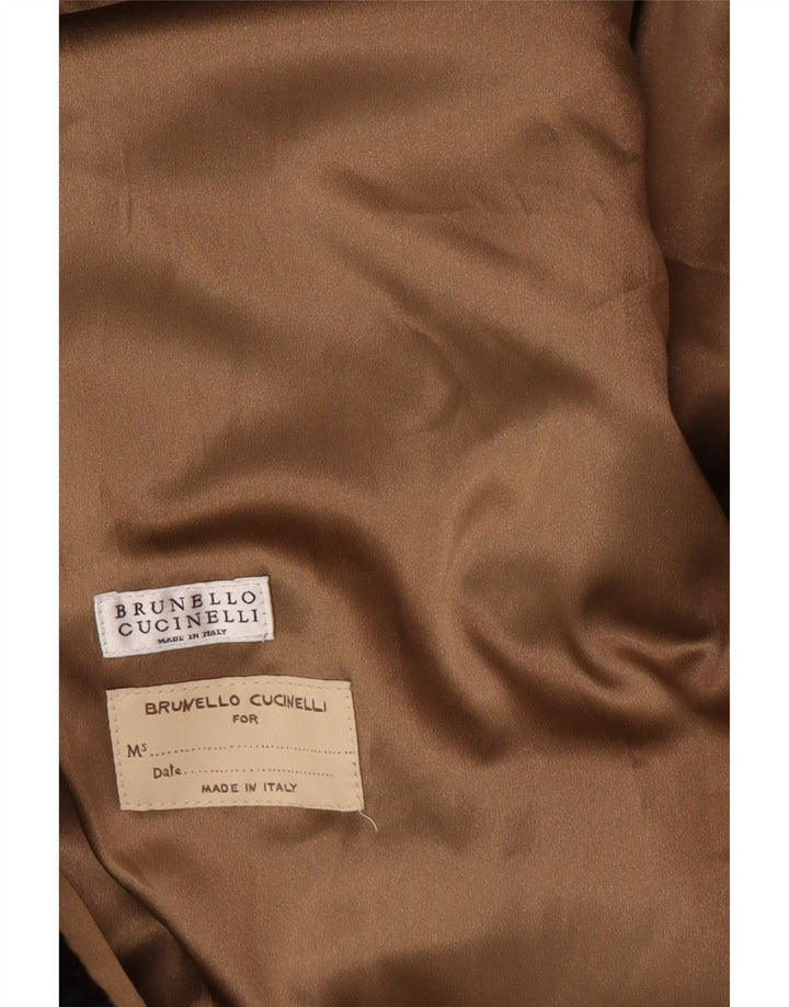 BRUNELLO CUCINELLI Cappotto doppiopetto da donna EU 40 piccolo nero classico