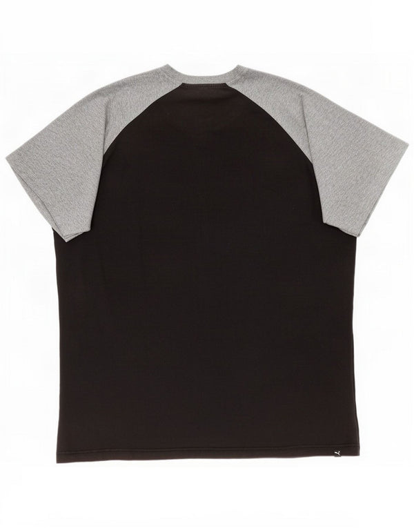 T-shirt da uomo Puma Top 2XL in cotone color block nero