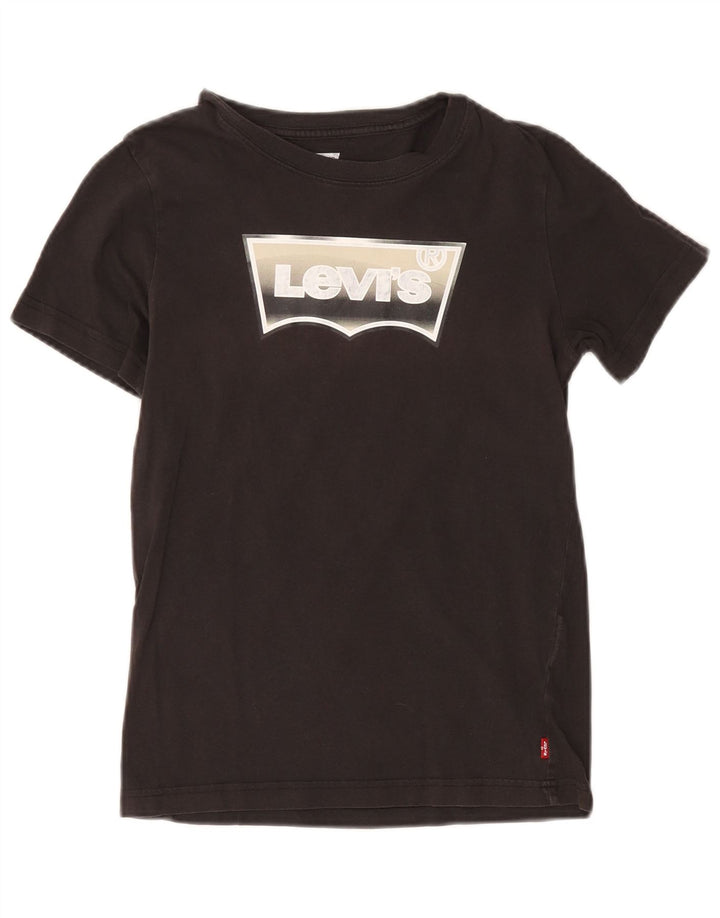 T-shirt grafica per ragazzi Levi's Top 11-12 anni in cotone nero