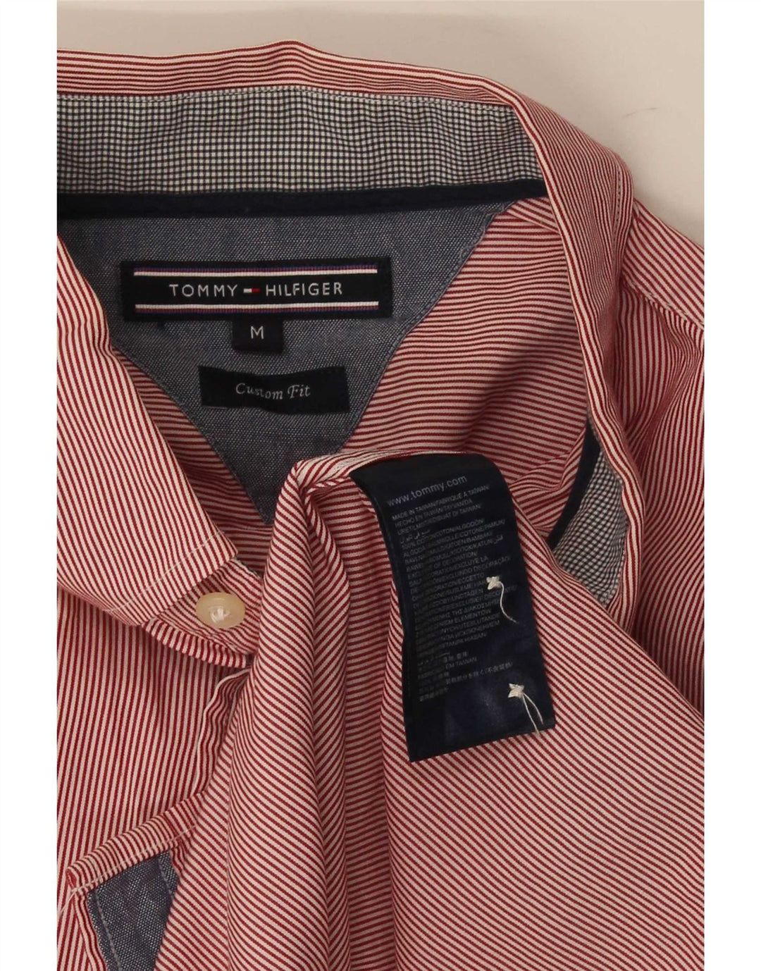 Camicia da uomo su misura Tommy Hilfiger Cotone gessato rosso medio