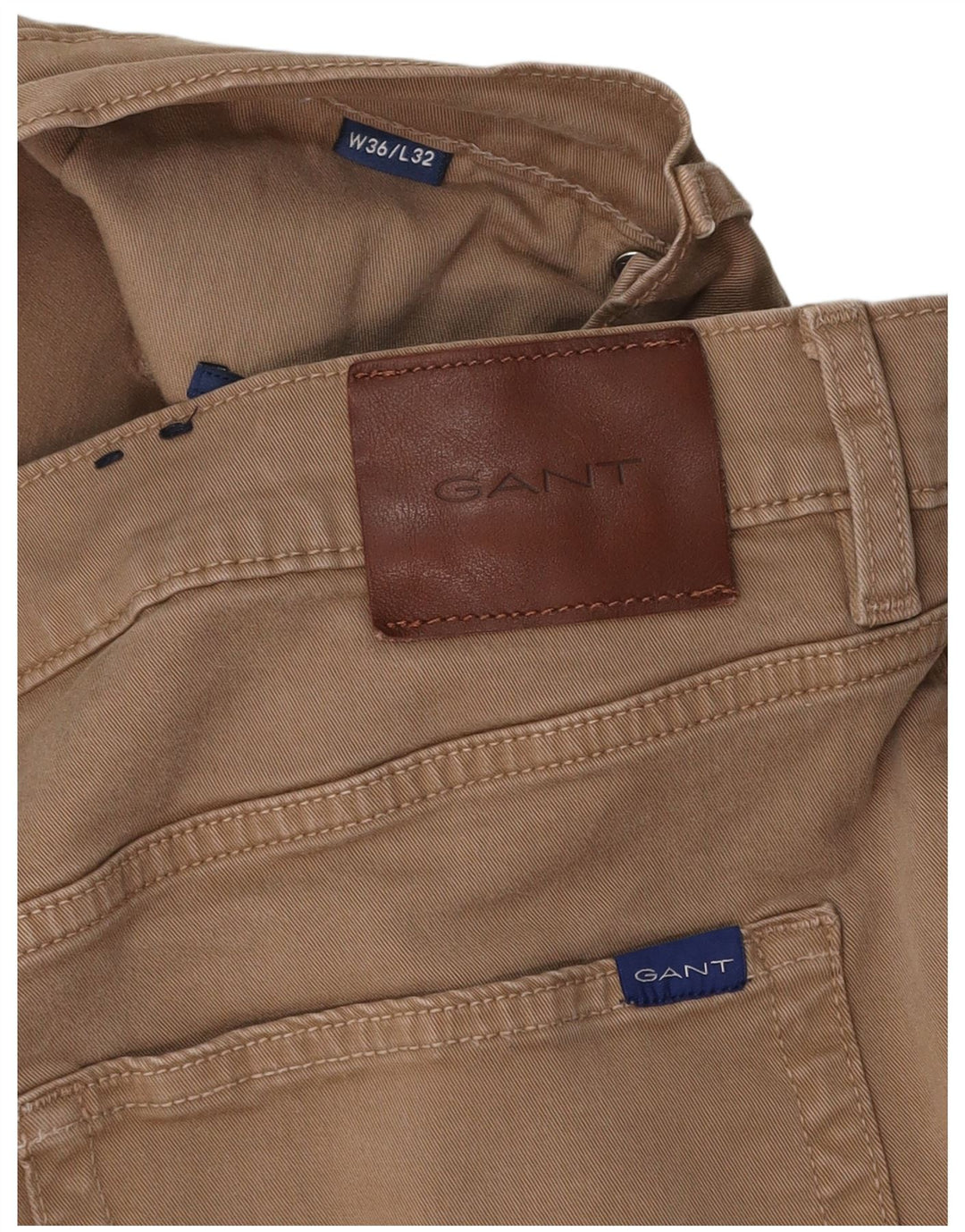 Pantaloni casual slim da uomo GANT W36 L32 in cotone beige