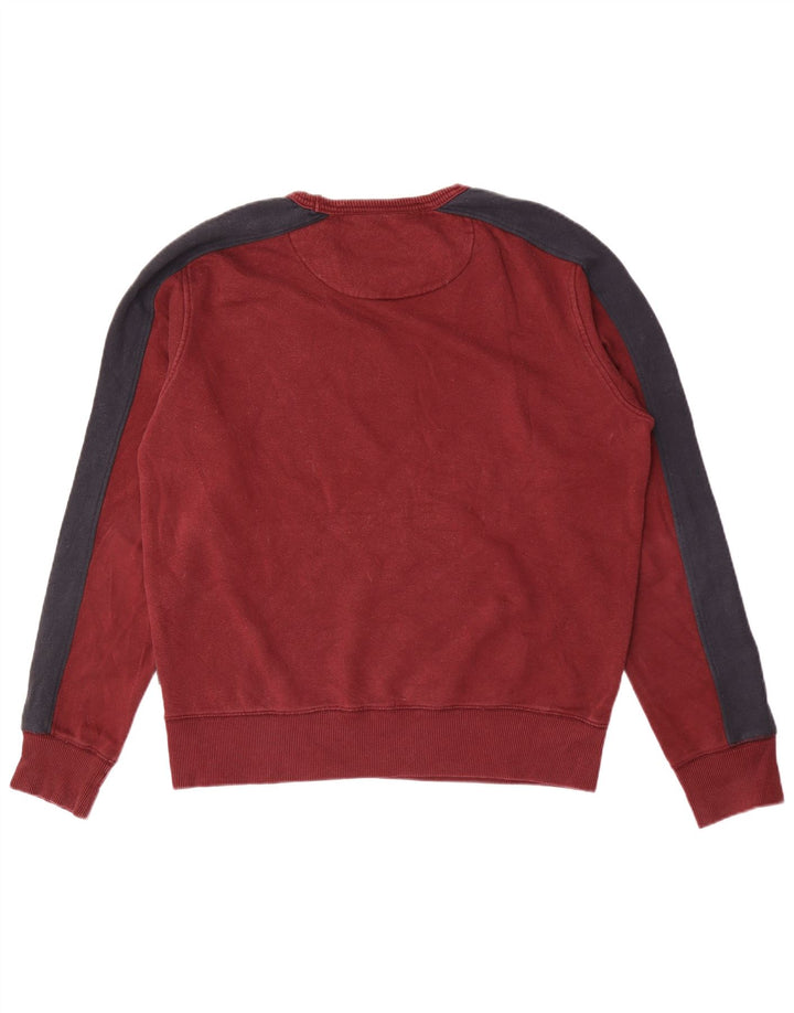 Felpa da uomo French Connection Maglione medio marrone color block in cotone