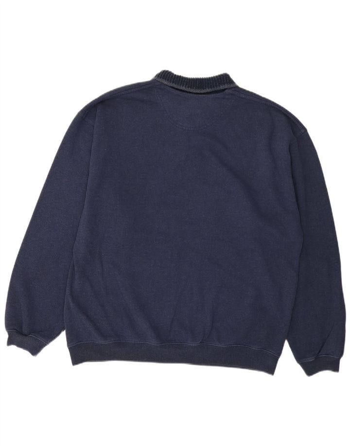 Felpa da uomo Marks & Spencer con collo alto, maglione grande a righe blu navy