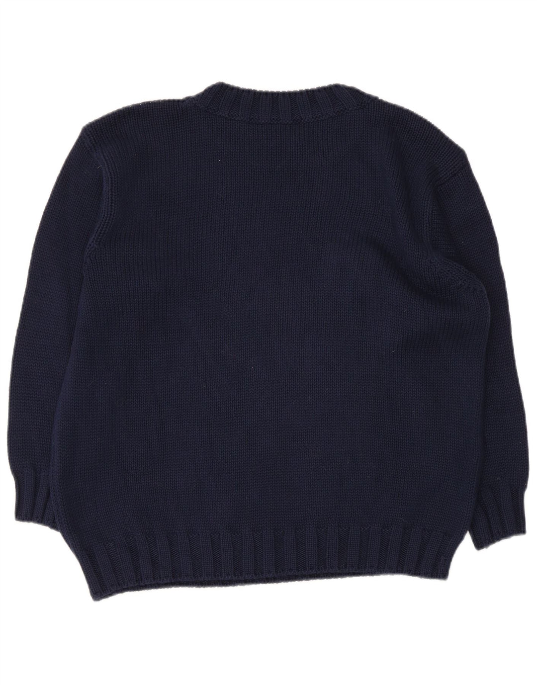 Maglione Maglione Girocollo Donna Benetton IT 42 Blu Navy Medio Floreale