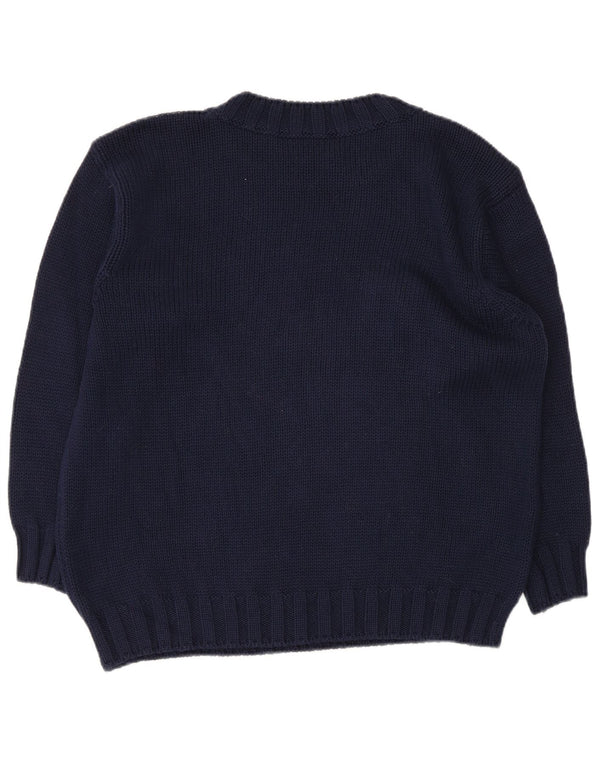 Maglione Maglione Girocollo Donna Benetton IT 42 Blu Navy Medio Floreale