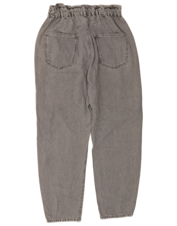 Jeans affusolati a vita alta corti da donna Zara EU 38 piccoli W28 L26 cotone grigio