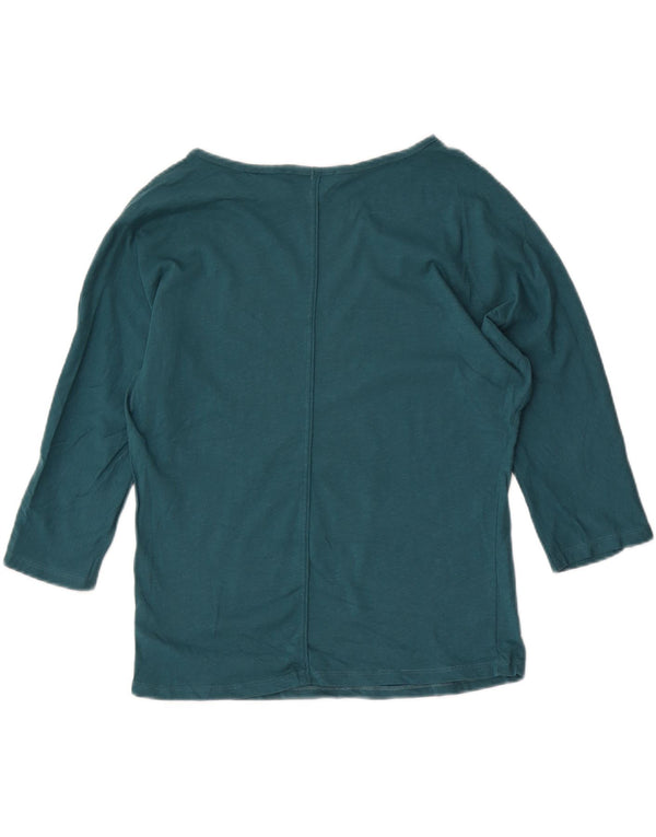 Top da donna Oasis manica 3/4 UK 10 piccolo cotone verde