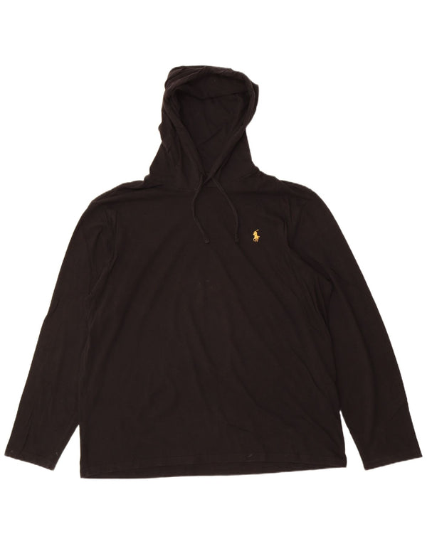 Polo Ralph Lauren Mens Hooded Top Long Sleeve XL Black Cotton