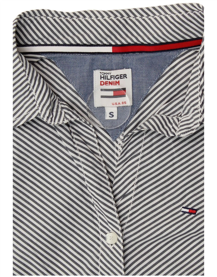 Camicia da donna Tommy Hilfiger UK 10 Small Cotone gessato blu navy