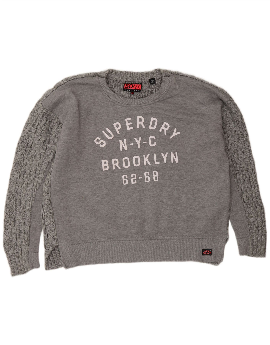 Felpa con grafica oversize da donna SUPERDRY UK 14 Grigio medio