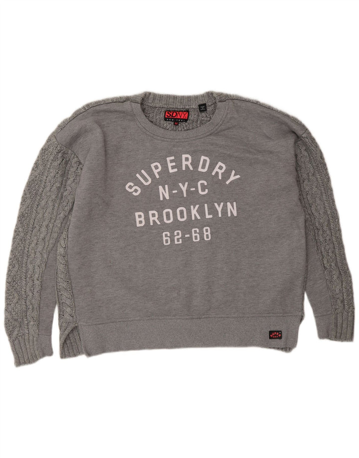 Felpa con grafica oversize da donna SUPERDRY UK 14 Grigio medio