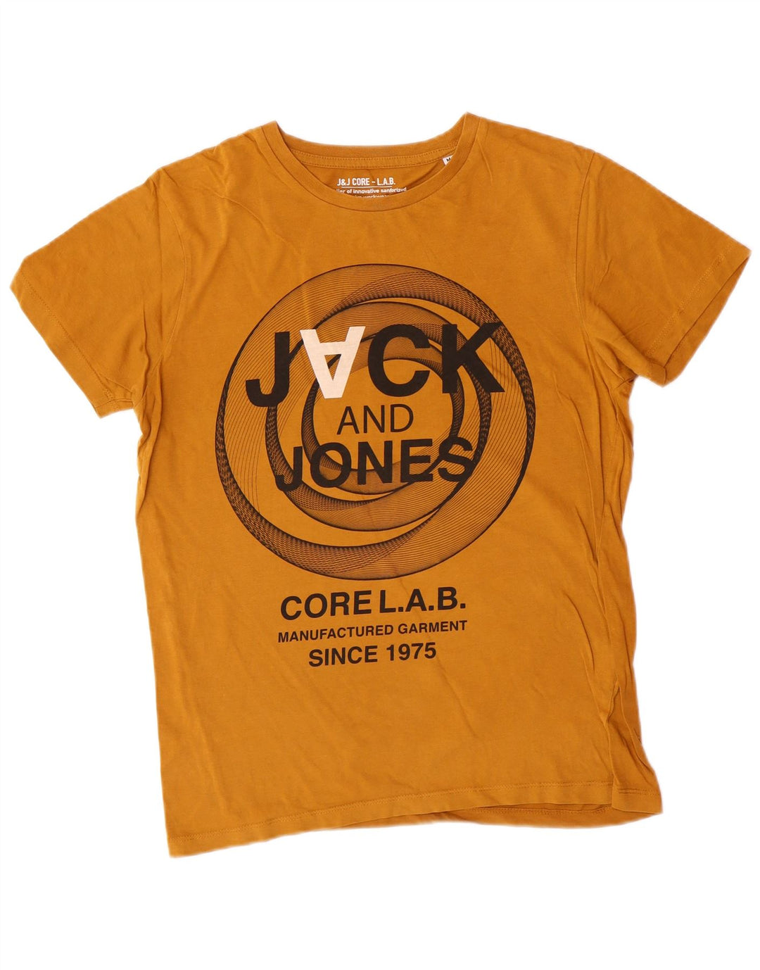 JACK & JONES T-shirt grafica da uomo Top in cotone giallo medio
