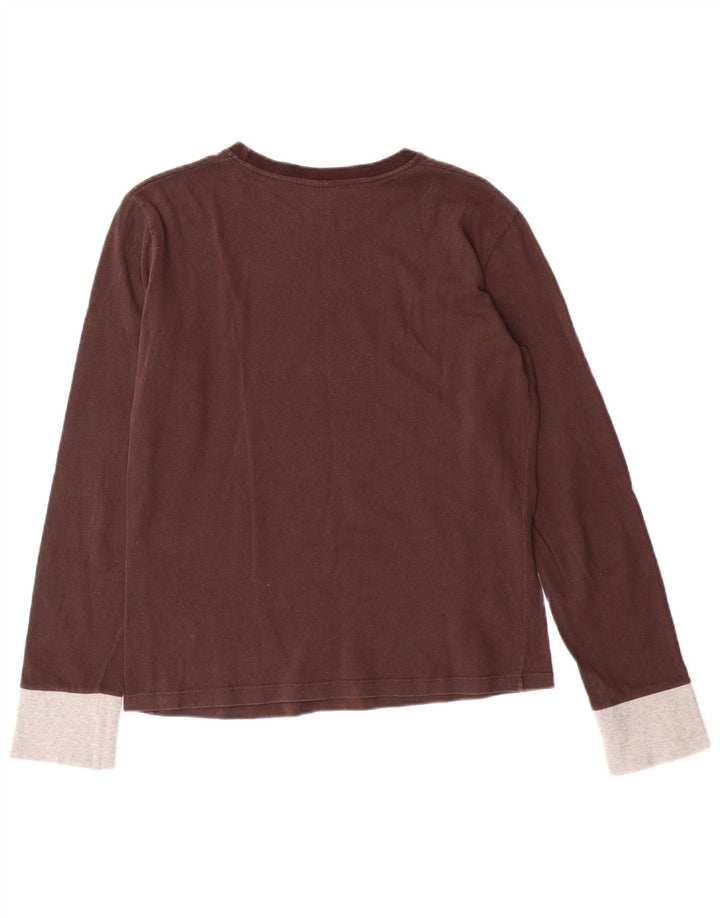 CONVERSE Top grafico per ragazze a maniche lunghe 13-14 anni grande in cotone marrone