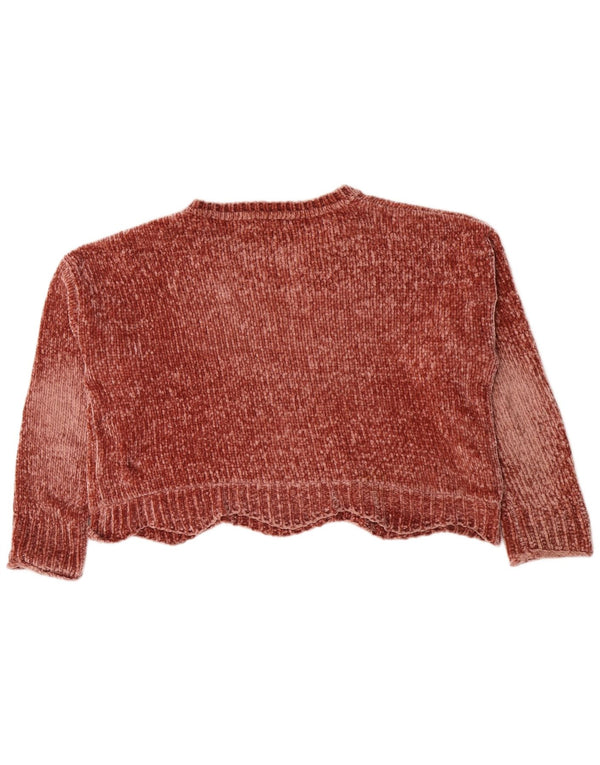 Maglione corto oversize con scollo a barca da donna Zara UK 10 piccolo bordeaux