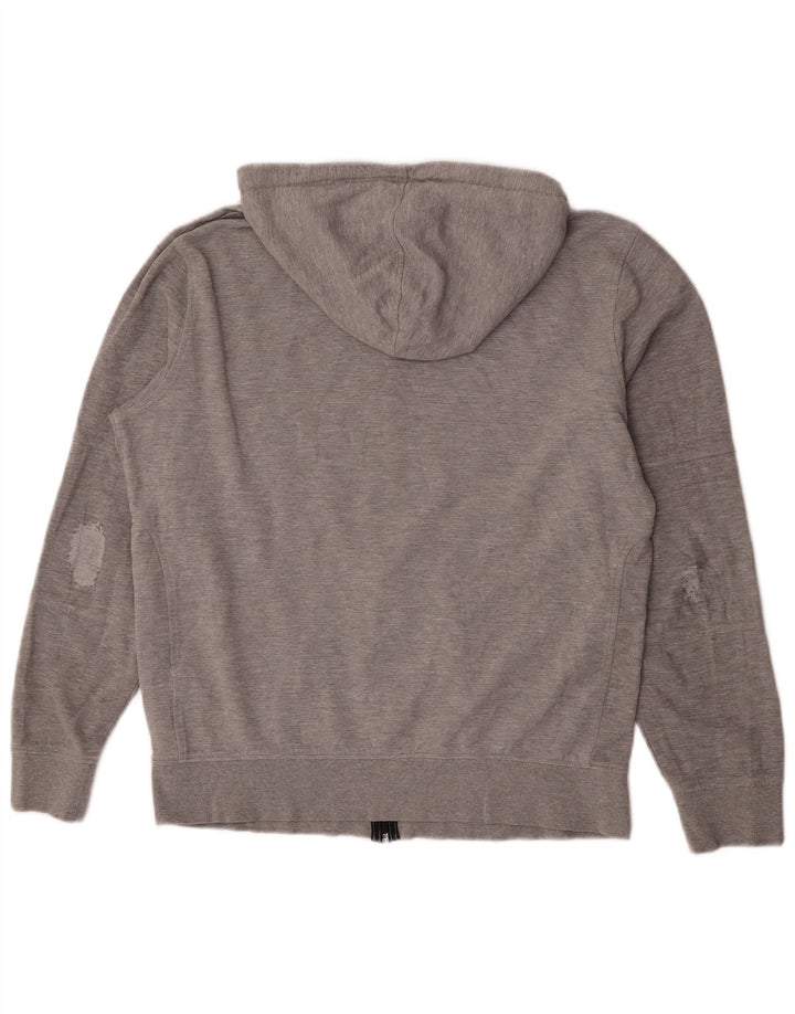 Maglione con cappuccio e zip da uomo Jack & Jones grande in cotone grigio