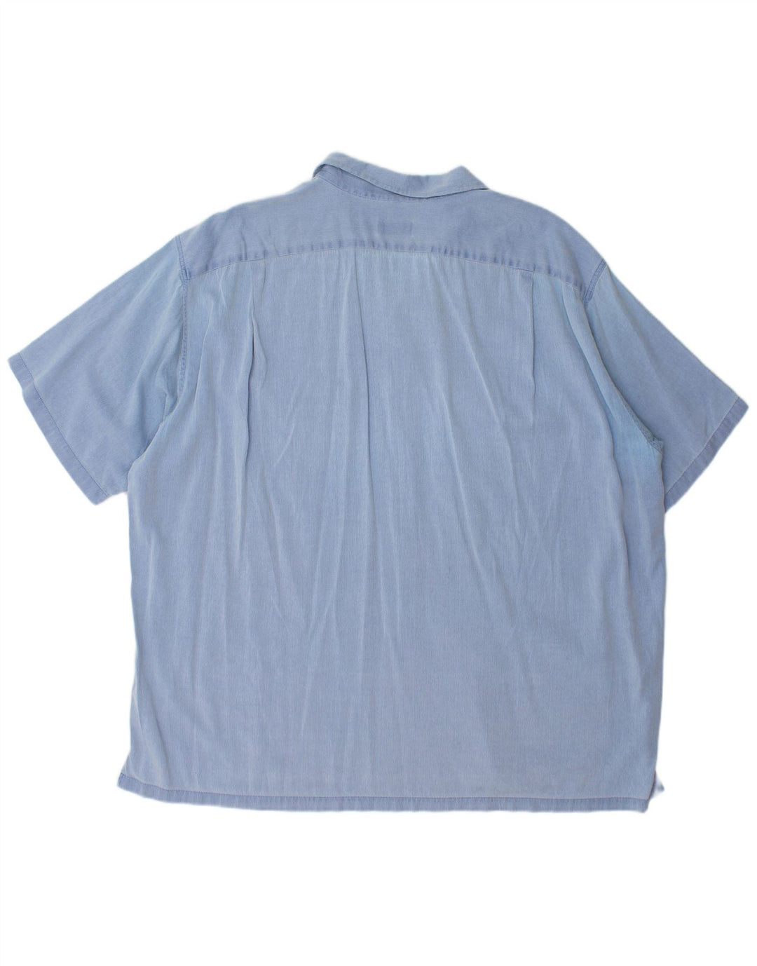 LACOSTE Camicia a maniche corte da uomo taglia 45 XL Cotone gessato blu