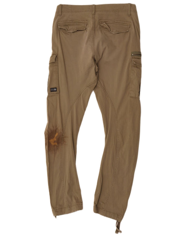 Pantaloni cargo slim banana anti vestibilità Jack & Jones da uomo W31 L34 cotone kaki