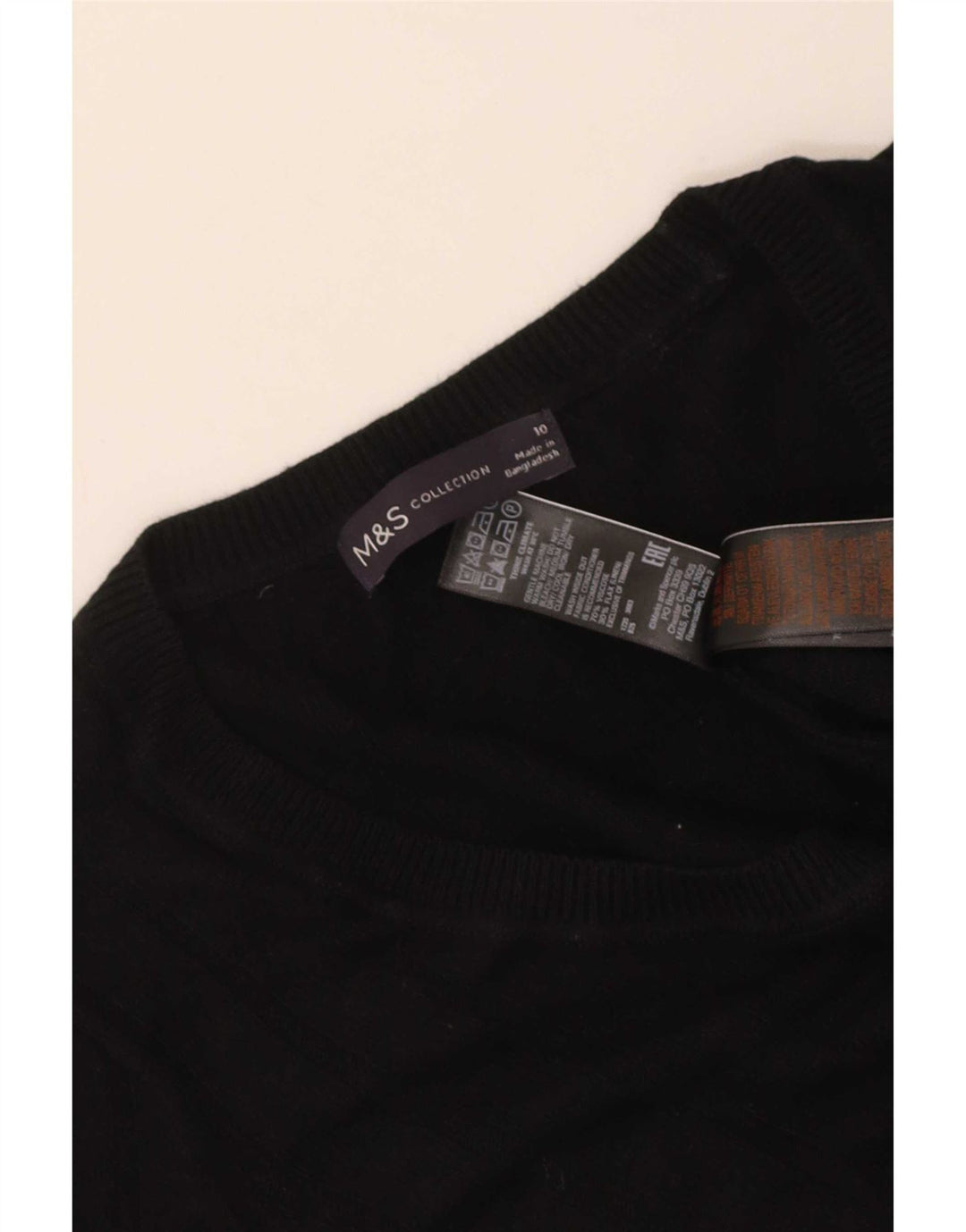 Maglione maglione con scollo a barca da donna Marks & Spencer UK 10 piccolo nero