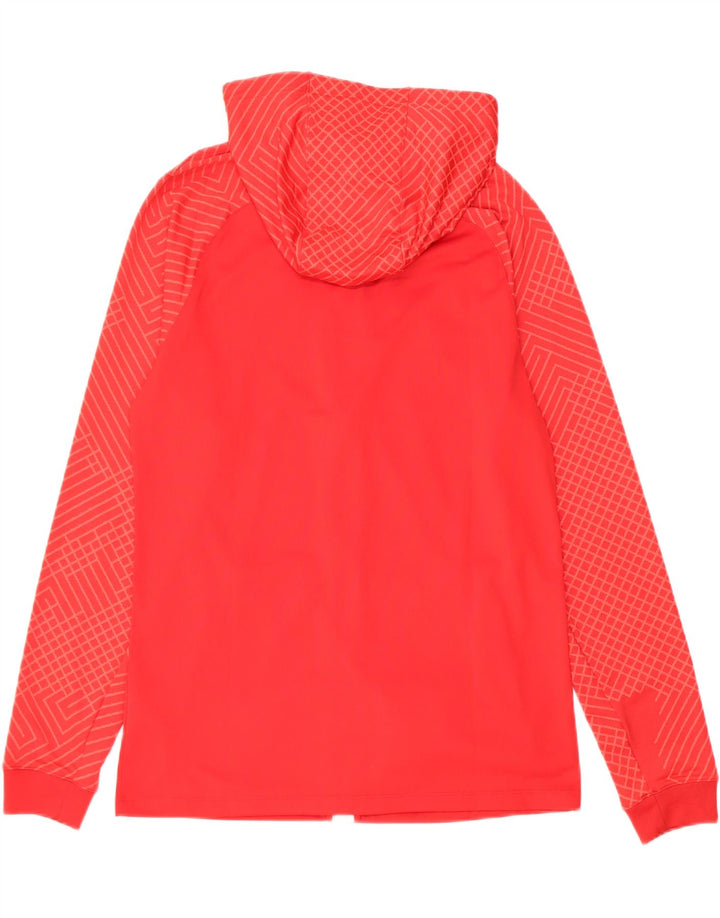 Felpa con cappuccio e zip Nike Dri Fit da donna UK 14 Poliestere geometrico rosso medio