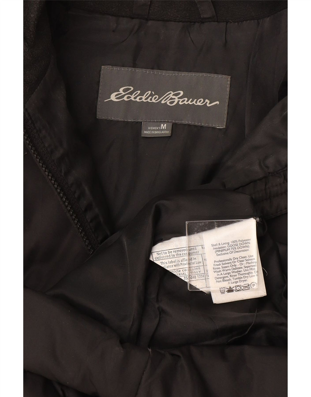 Cappotto imbottito da donna EDDIE BAUER UK 14 poliestere nero medio