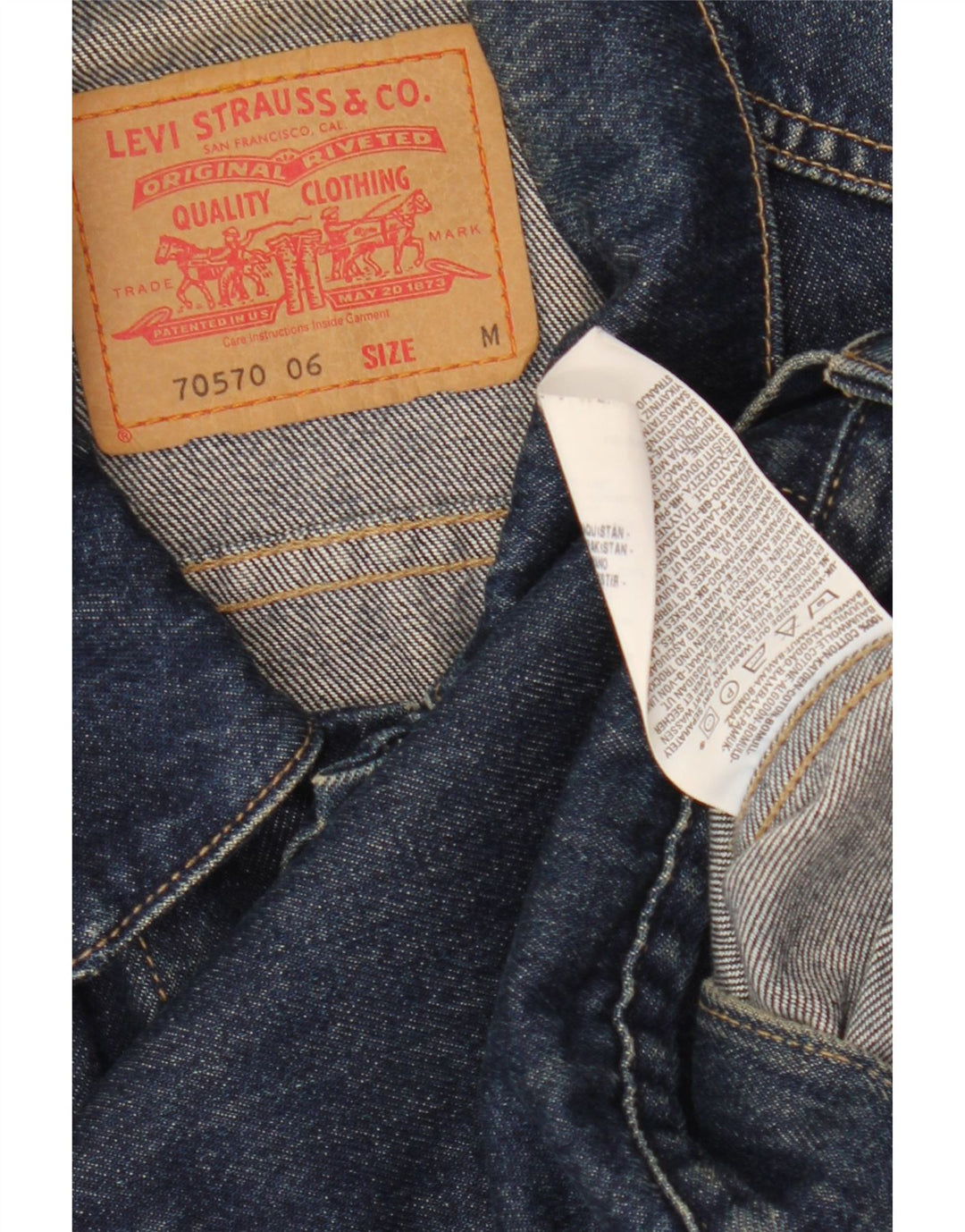 Giacca di jeans da uomo Levi's UK 38 cotone blu navy medio