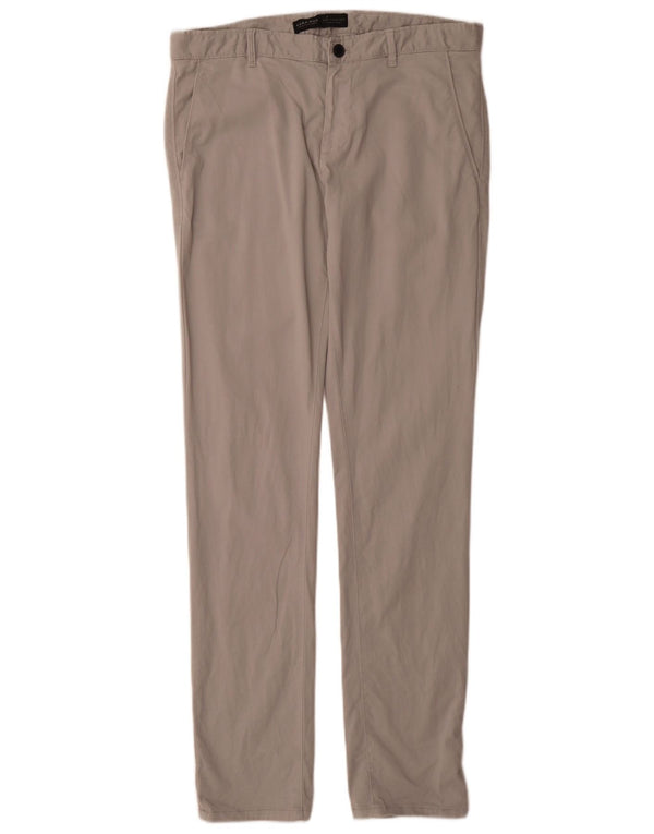 Pantaloni chino slim da uomo Zara EU 42Large W32 L35 Cotone grigio