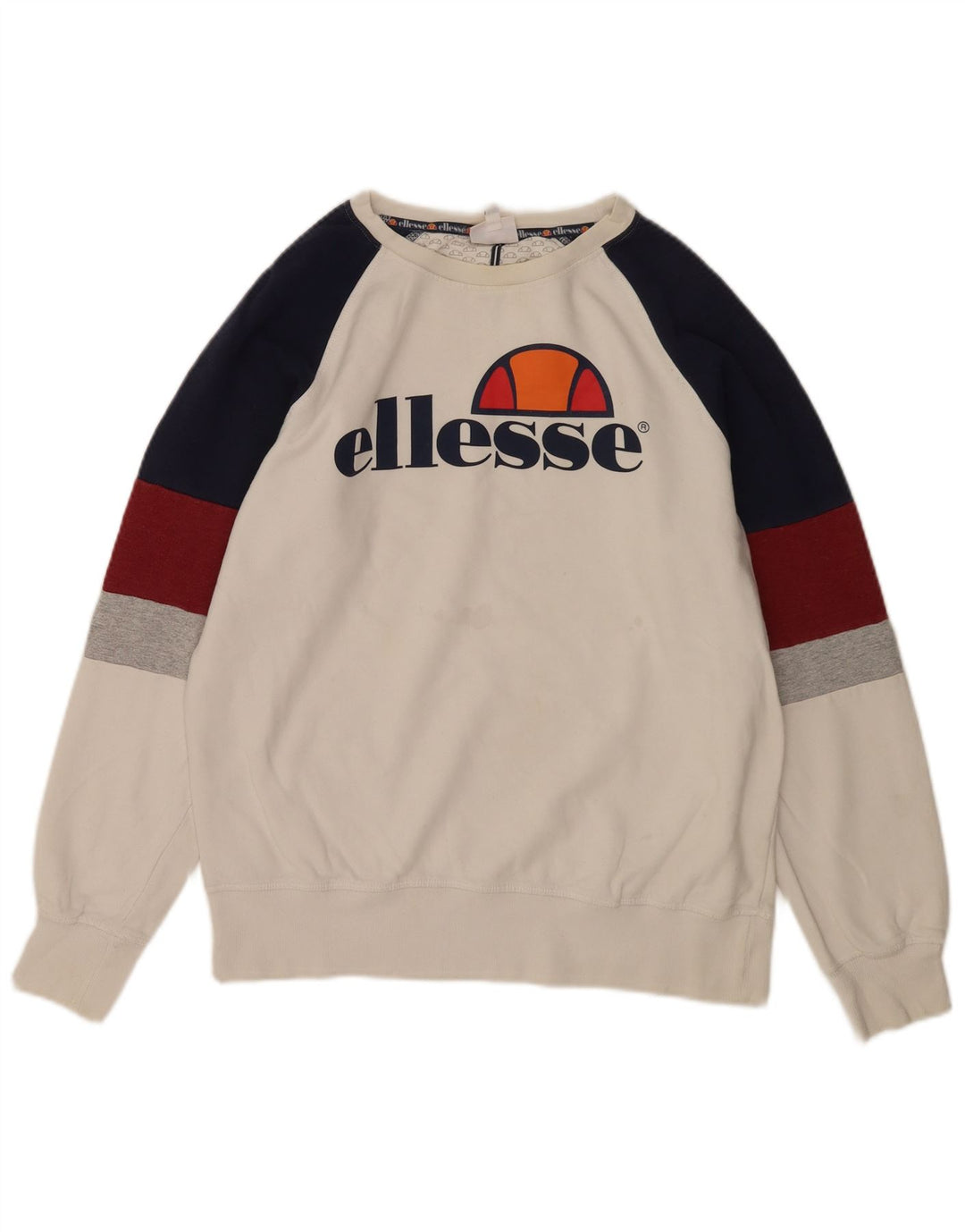 Felpa grafica da uomo Ellesse, piccola, in cotone color block bianco