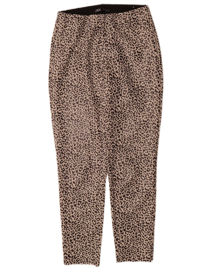 Leggings Zara da donna UK 12 Poliestere con stampa animalier beige medio