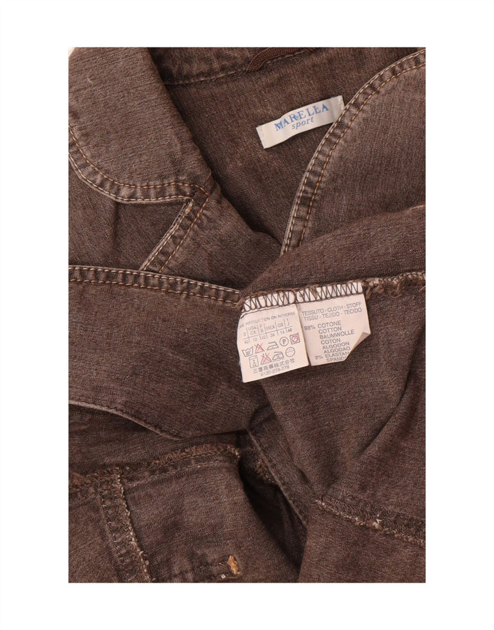 Giacca blazer in denim a 2 bottoni da donna Marella UK 14 grande cotone grigio
