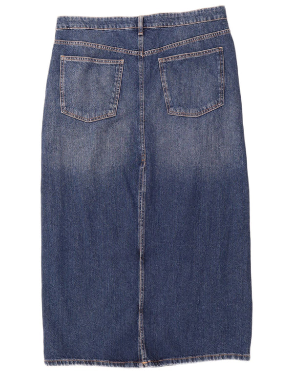 ZARA Womens High Waist Denim Skirt XL W32  Blue Cotton