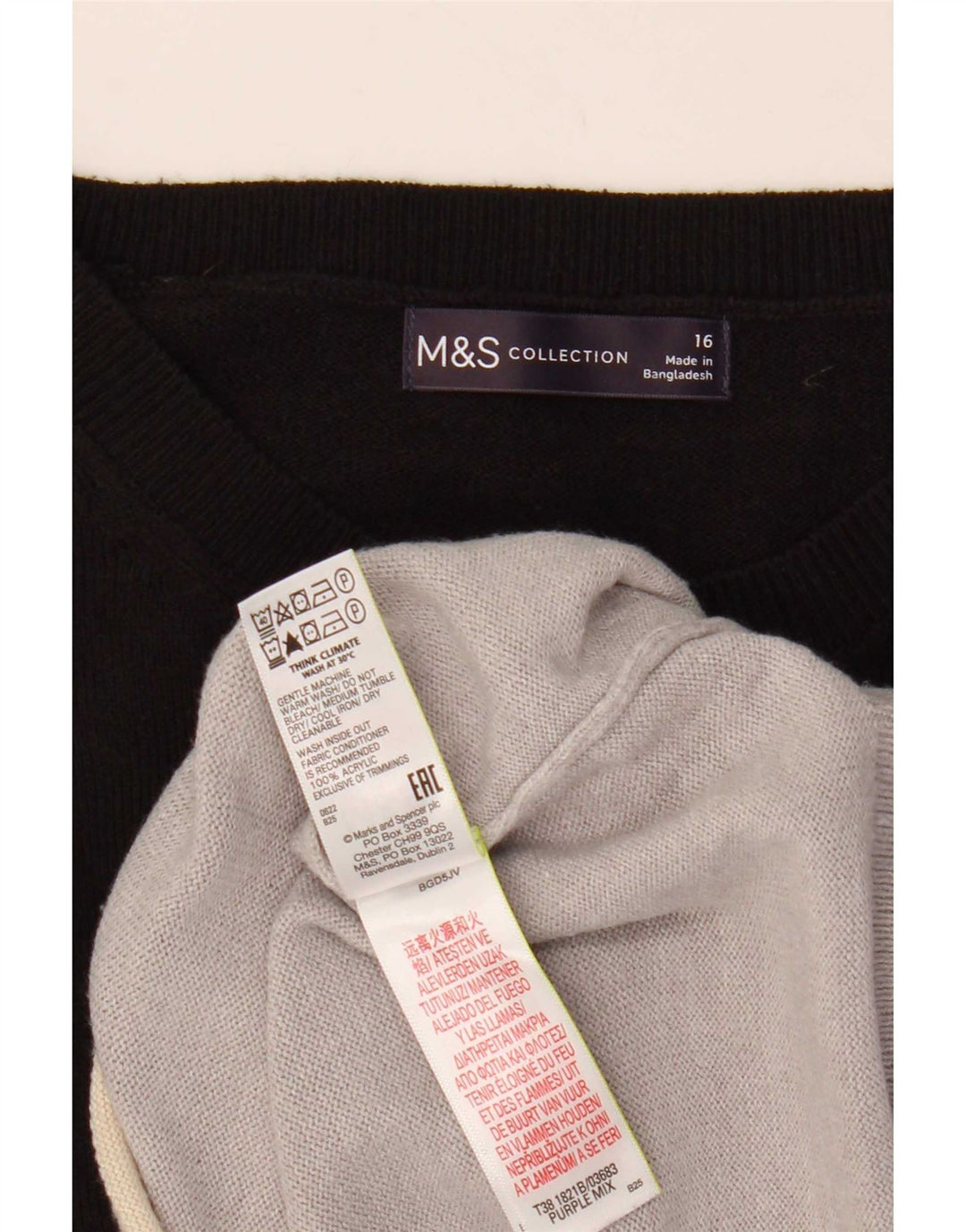 Maglione maglione con scollo a barca da donna Marks & Spencer UK 16 grande multicolore